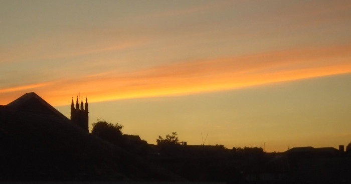 Sunset over Totnes, summer 2019